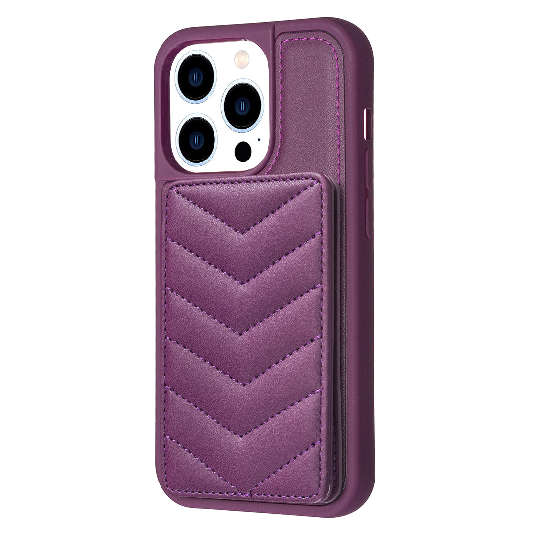 BF26 For iPhone 13 Pro Kickstand Wave Stitching Texture Phone Case Card Holder TPU PU Leather Phone Cover BF26 For iPhone 13 Pro Kickstand Wave Stitching Texture Phone Case Card Holder TPU PU Leather Phone Cover